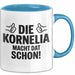 Kornelia Tasse Geschenk Die Kornelia Macht Dat Schon Geschenkidee Becher mit Name Blau Trendation