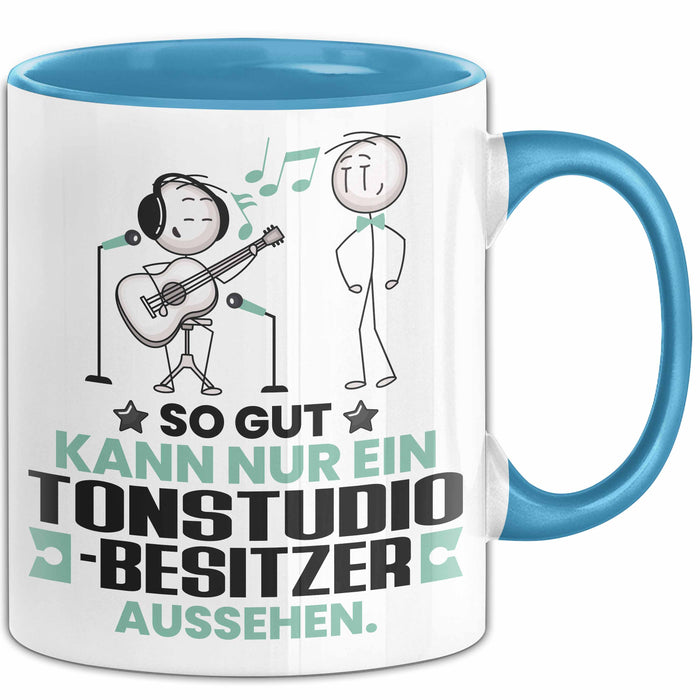 Tonstudio-Besitzer Geschenk Tasse So Gut Kann Nur Ein Tonstudio-Besitzer Aussehen Geschenkidee Kaffee-Becher Blau Trendation