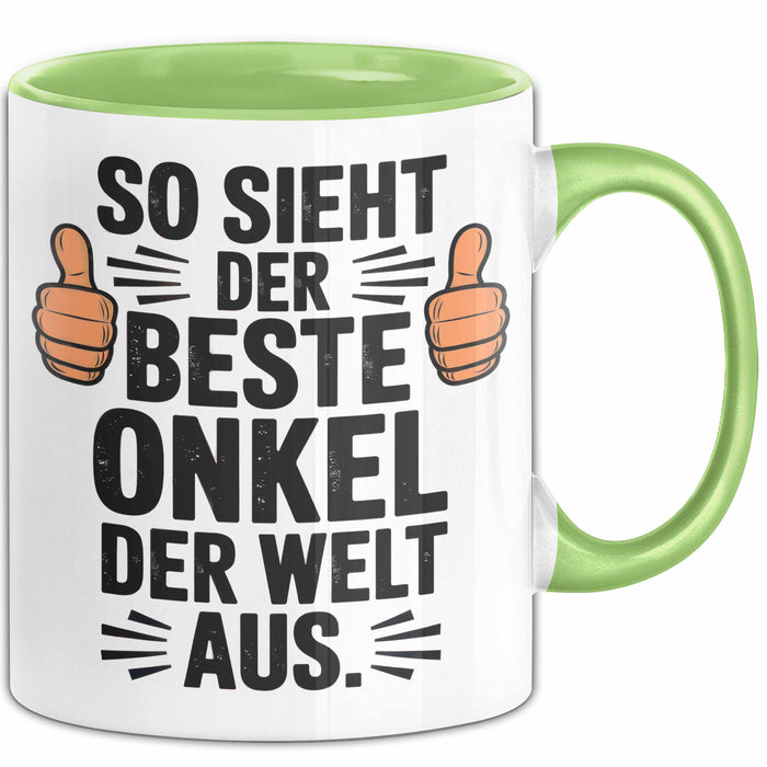 Onkel Sarkastisch Sarkasmus Tasse Geschenk Lustige Geschenkidee Spruch So Sieht Der Beste Onkel Der Welt Aus Grün Trendation