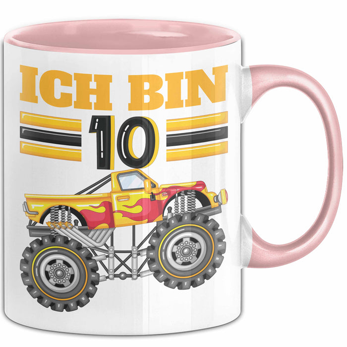 10. Geburtstag Geschenk Tasse Becher Jungs Trucks Geburtstagsgeschenk Ich Bin 10 Rosa Trendation
