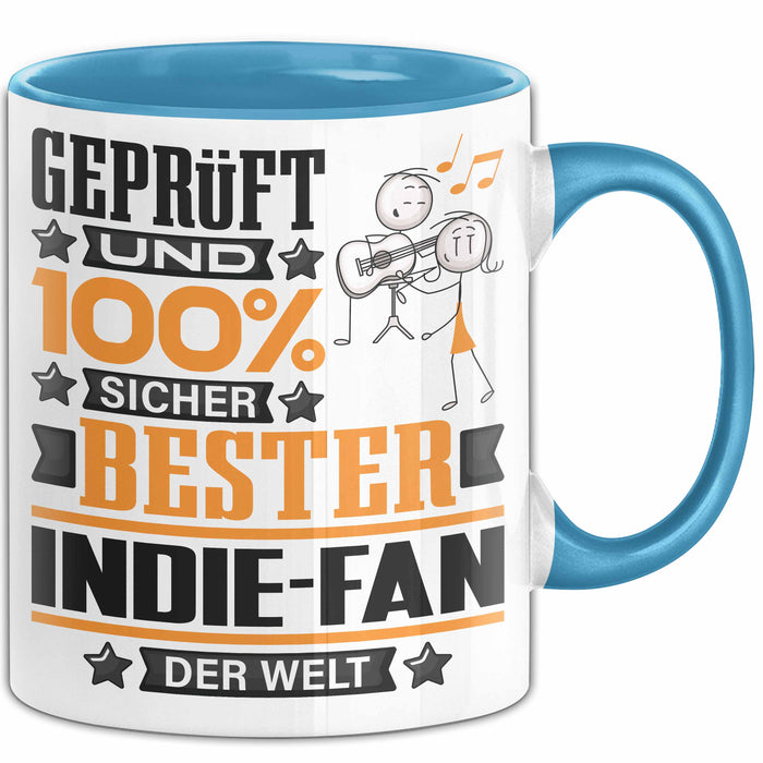 Indie-Fan Geschenk Lustiger Spruch für Indie-Fan Geschenkidee Bester Indie-Fan Der Welt Blau Trendation