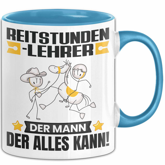 Reitstundenlehrer Tasse Geschenk für Reitstundenlehrer Der Mann Der Alles Kann Geschenkidee zum Geburtstag Blau Trendation