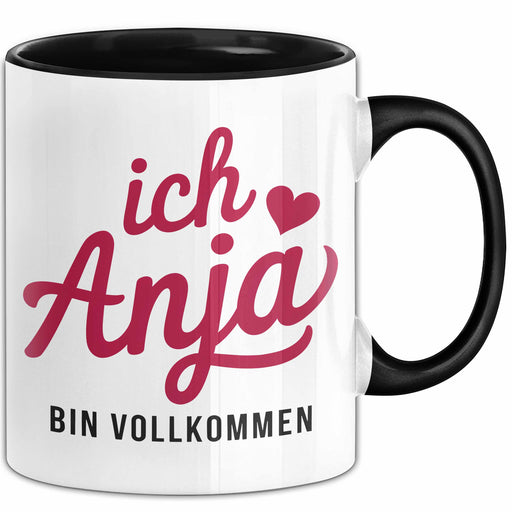Anja Tasse Geschenk Ich Bin Vollkommen Anja Geschenkidee Geburtstag Schwarz Trendation