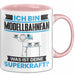 Modellbahnfan Tasse Geschenk für Modellbahnfan Geburtstag Lustiger Spruch Kaffee-Becher Was Ist Deine Superkraft Rosa Trendation