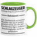Schlagzeug-Spieler Geschenk Drummer Tasse Geschenkidee Spruch Schlagzeuger Definition Schlagzeuger Grün Trendation