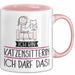 Geschenk für Katzensitterin Tasse Lustige Geschenkidee Geburtstag Ich Bin Katzensitterin Ich Darf Das Rosa Trendation