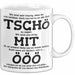 Büroarbeit Kollege Abschied Tasse Geschenk Lustige Geschenkidee Spruch Tschö Weiß Trendation