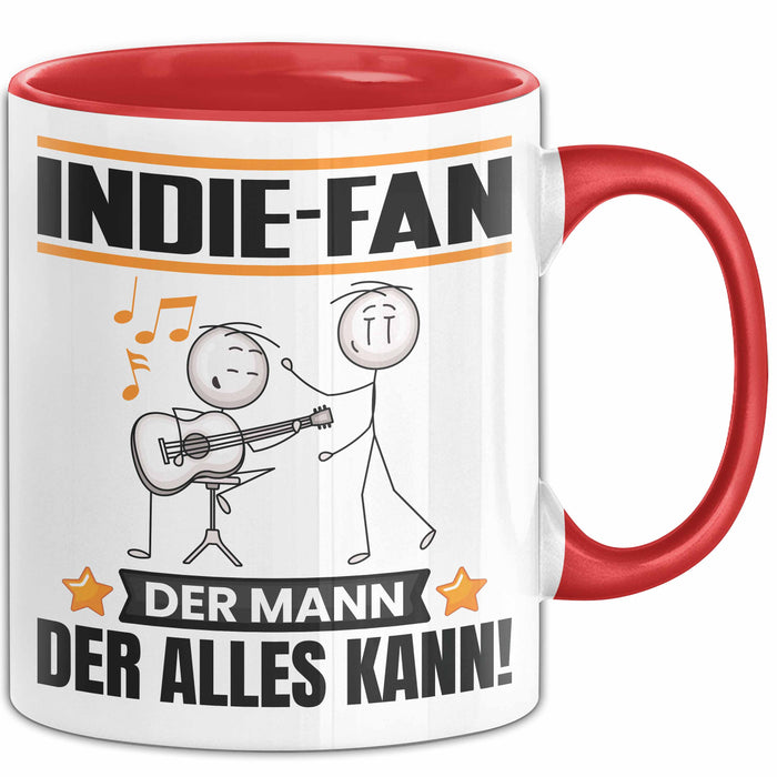 Indie-Fan Tasse Geschenk für Indie-Fan Der Mann Der Alles Kann Geschenkidee zum Geburtstag Rot Trendation