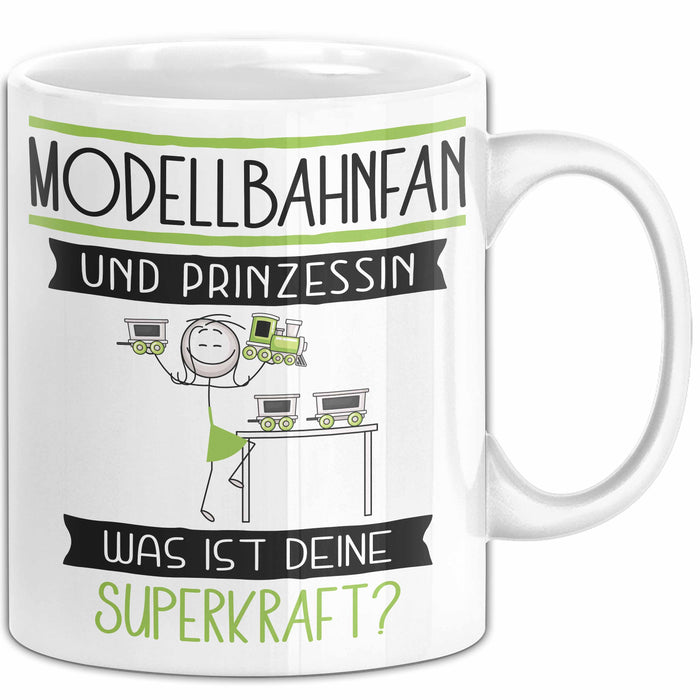 Modellbahnfan Und Prinzessin Tasse Geschenk Für Eine Modellbahnfan Geburtstag Was Ist Deine Superkraft Weiß Trendation