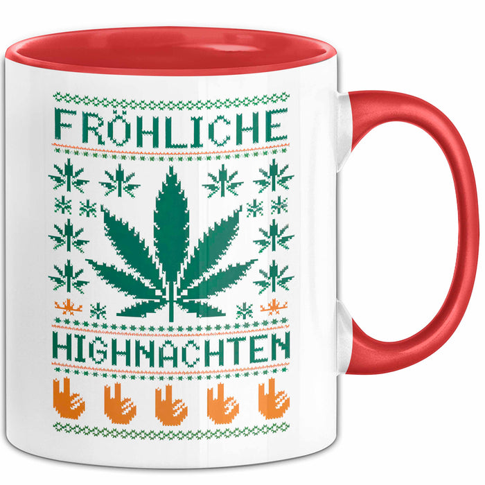Weihnachts Weed Tasse Geschenk Lustige Geschenkidee Fröhliche Highnachten