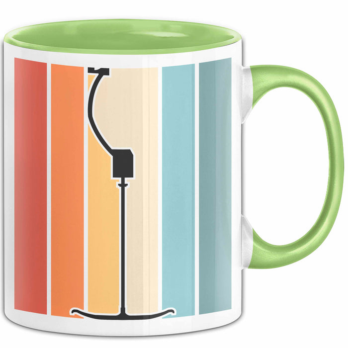 Ski Tasse Geschenk Grafik Skilift Becher Grün Trendation