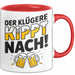 Biertrinker Tasse Geschenk Lustige Geschenkidee Spruch Der Klügere Kippt Nach Rot Trendation