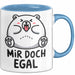 Sarkastischer Bär Tasse Geschenk Lustige Geschenkidee Spruch Mir Doch Egal Blau Trendation