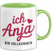 Anja Tasse Geschenk Ich Bin Vollkommen Anja Geschenkidee Geburtstag Grün Trendation