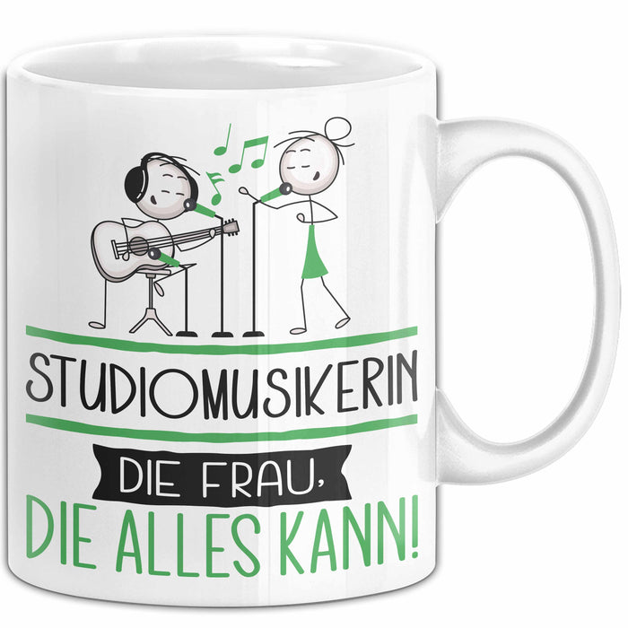 Studiomusikerin Geschenk Tasse Becher Die Frau Die Allen Kann Geschenkidee für eine Studiomusikerin Lustig Weiß Trendation