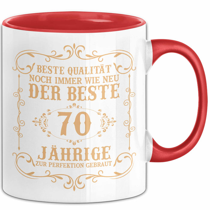 70er Geburtstag Geschenk Männer Vater Mann Noch Immer Der Beste 70-Jährige Zur Perfektion Gebraut Opa Rot Trendation