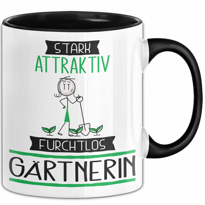 Gärtnerin Tasse Geschenk Becher Stark Attraktiv Furchtlos Gärtnerin Lustige Geschenkidee Trendation