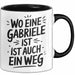 Gabriele Tasse Geschenk Wo Eine Gabriele Ist Ist Auch Ein Weg Geschenkidee Becher mit Name Schwarz Trendation