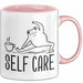 Frosch Tasse Geschenk Self Care Humor Geschenkidee Kaffee-Becher Rosa Trendation