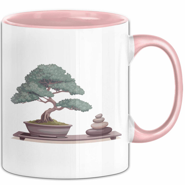 Bonsai Liebhaber Tasse Geschenkidee Miniaturbaum Künstler Rosa Trendation
