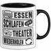 Theater Tasse Geschenk Essen Schlafen Theater Wiederholen Becher Trendation