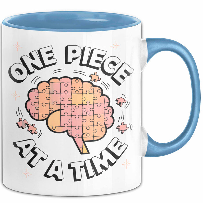 Puzzle Süchtiger Tasse Geschenk Lustige Geschenkidee Spruch Für Gehirn Knobler Blau Trendation