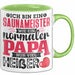 Lustige Tasse Geschenk Saunameister Papa Humorvoller Spruch Grün Trendation