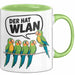 Papageien Garten Vögel Tasse Geschenk Lustige Geschenkidee Spruch Der Hat WLAN Grün Trendation