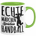 Mädchen Handball-Spielerin Tasse Geschenk Spruch Echte Mädchen Spielen Handball Geschenkidee Frauen Grün Trendation