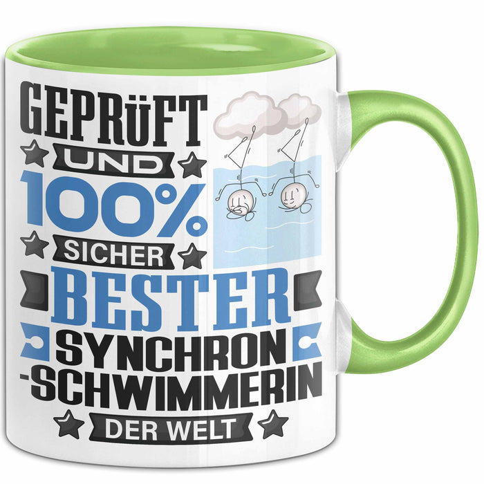 Synchronschwimmerin Geschenk Lustiger Spruch für Synchronschwimmerin Geschenkidee Bester Synchronschwimmerin Der Welt Grün Trendation