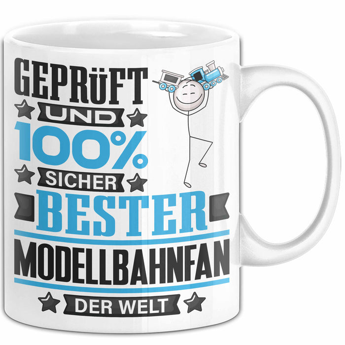 Modellbahnfan Geschenk Lustiger Spruch für Modellbahnfan Geschenkidee Bester Modellbahnfan Der Welt Weiß Trendation