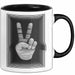 Friedenszeichen Tasse Geschenk Lustige Geschenkidee Spruch Schwarz Trendation
