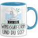 Windsurferin Tasse Geschenk Ich Bin Windsurferin Und Du So Geschenkidee Lustiger Spruch Becher Blau Trendation