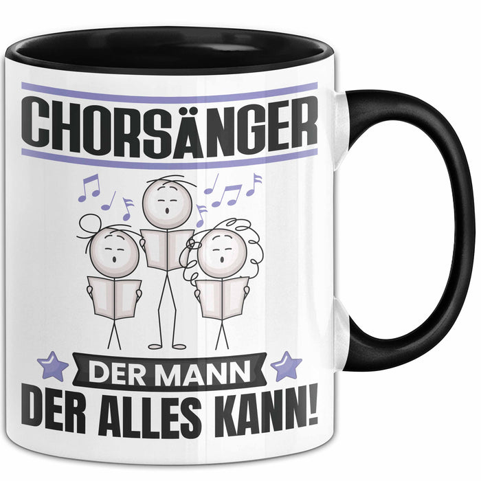 Chorsänger Tasse Geschenk für Chorsänger Der Mann Der Alles Kann Geschenkidee zum Geburtstag Schwarz Trendation