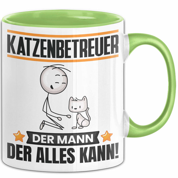 Katzenbetreuer Tasse Geschenk für Katzenbetreuer Der Mann Der Alles Kann Geschenkidee zum Geburtstag Grün Trendation