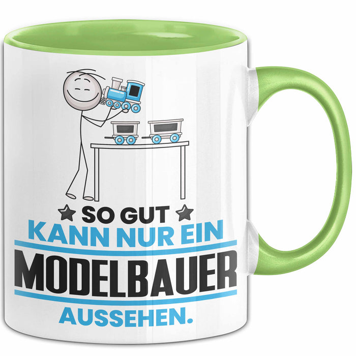Modelbauer Geschenk Tasse So Gut Kann Nur Ein Modelbauer Aussehen Geschenkidee Kaffee-Becher Grün Trendation
