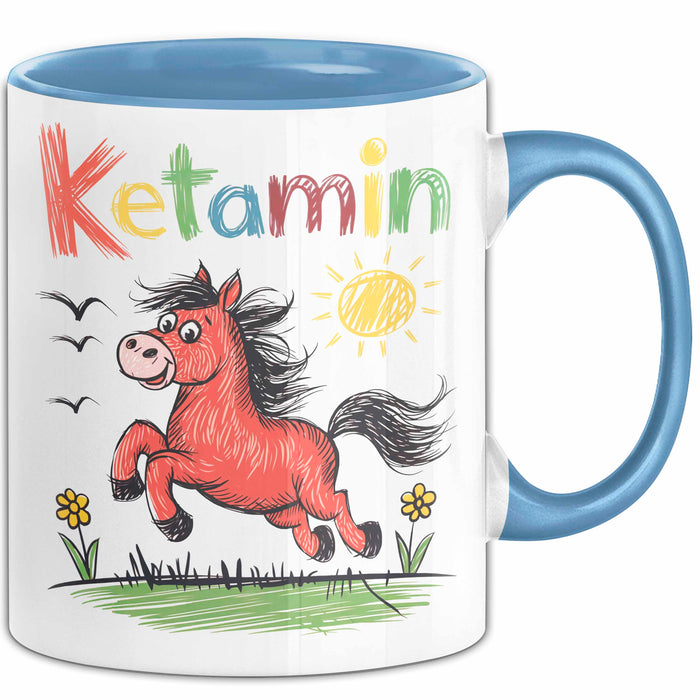Ketamin Einhorn Tasse Geschenk Lustige Geschenkidee Spruch Ketamin Blau Trendation