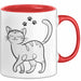 Katzen Tierliebhaber Tasse Geschenk Lustige Geschenkidee Spruch Rot Trendation