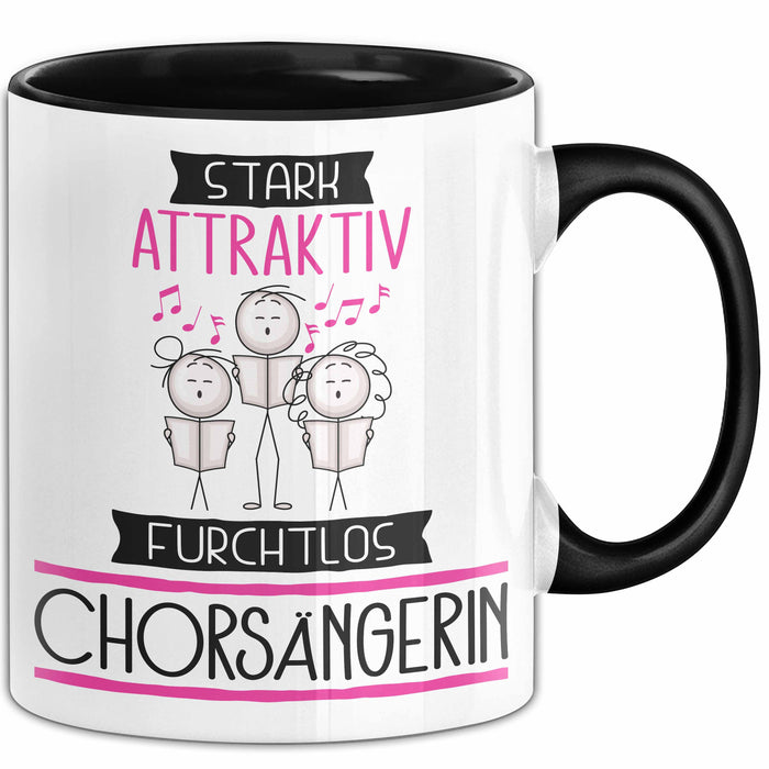 Chorsängerin Tasse Geschenk Becher Stark Attraktiv Furchtlos Chorsängerin Lustige Geschenkidee Trendation