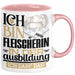 Fleischerin Ausbildung Start Geschenk Tasse Ich Bin Fleischerin In Der Ausbildung Ich Darf Das Kaffee-Becher Geschenkidee Rosa Trendation