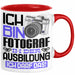 Fotograf Ausbildung Tasse Geschenk Ich Bin Fotograf In Der Ausbildung Ich Darf Das Geschenkidee Spruch Rot Trendation