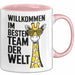 Office Arbeitskollege Tasse Geschenk Lustige Geschenkidee Spruch Willkommen Im Besten Team Der Welt Rosa Trendation