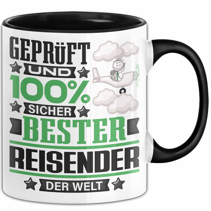 Reisender Geschenk Lustiger Spruch für Reisender Geschenkidee Bester Reisender Der Welt Schwarz Trendation