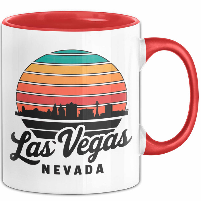 Las Vegas Nevada USA Tasse Geschenk Lustige Geschenkidee Spruch Rot Trendation
