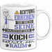 Koch Geschenk Tasse Lustiger Spruch Erheben Sie Sich Der Koch Betritt den Raum Weiß Trendation