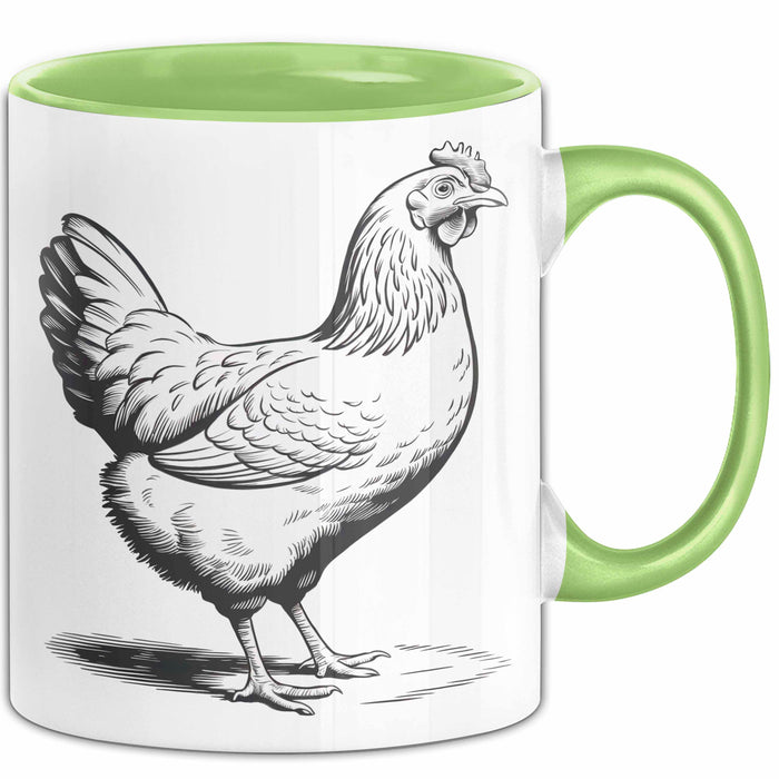 Huhn Tier Bauer Tasse Becher Geschenk Lustige Geschenkidee Spruch Grün Trendation