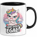 Sarkastisches Einhorn Tasse Geschenk Lustige Geschenkidee Spruch Mir Doch Egal Schwarz Trendation