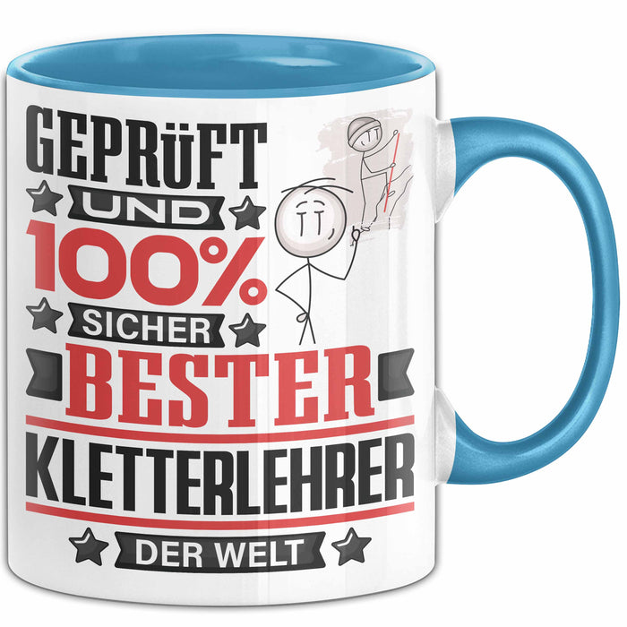 Kletterlehrer Geschenk Lustiger Spruch für Kletterlehrer Geschenkidee Bester Kletterlehrer Der Welt Blau Trendation
