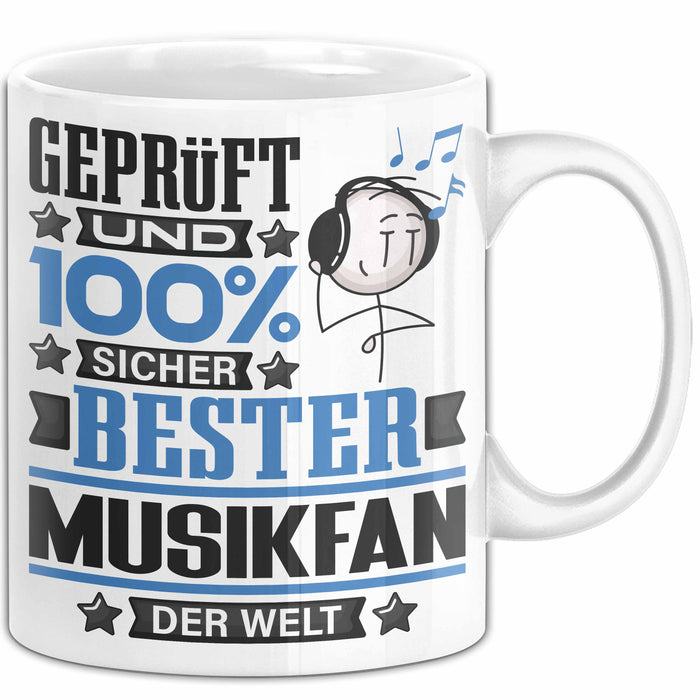 Musikfan Geschenk Lustiger Spruch für Musikfan Geschenkidee Bester Musikfan Der Welt Weiß Trendation