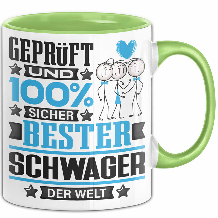 Schwager Geschenk Lustiger Spruch für Schwager Geschenkidee Bester Schwager Der Welt Grün Trendation
